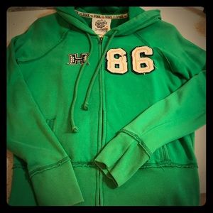 Pink green and cream sweat suit